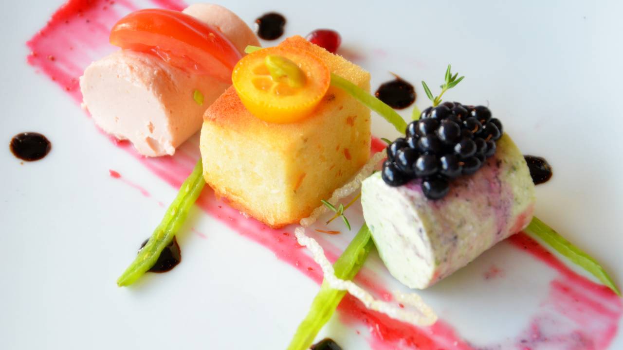 Haute Cuisine mit Fisch-Gourmet-Gericht 