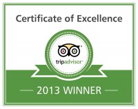 tripadvisor certificate of excellence 2013